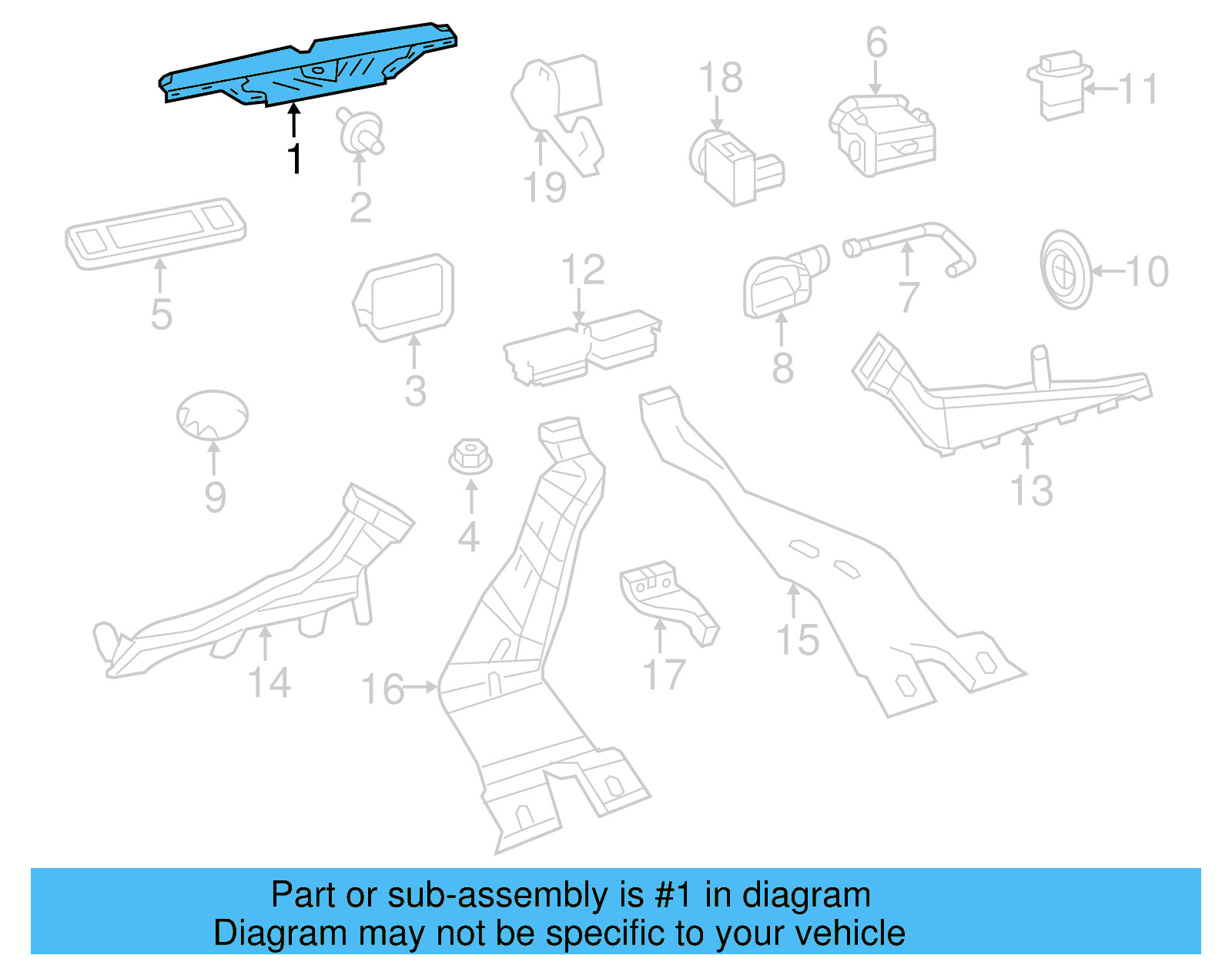 Defroster Duct 5C7-819-063-C - View 2