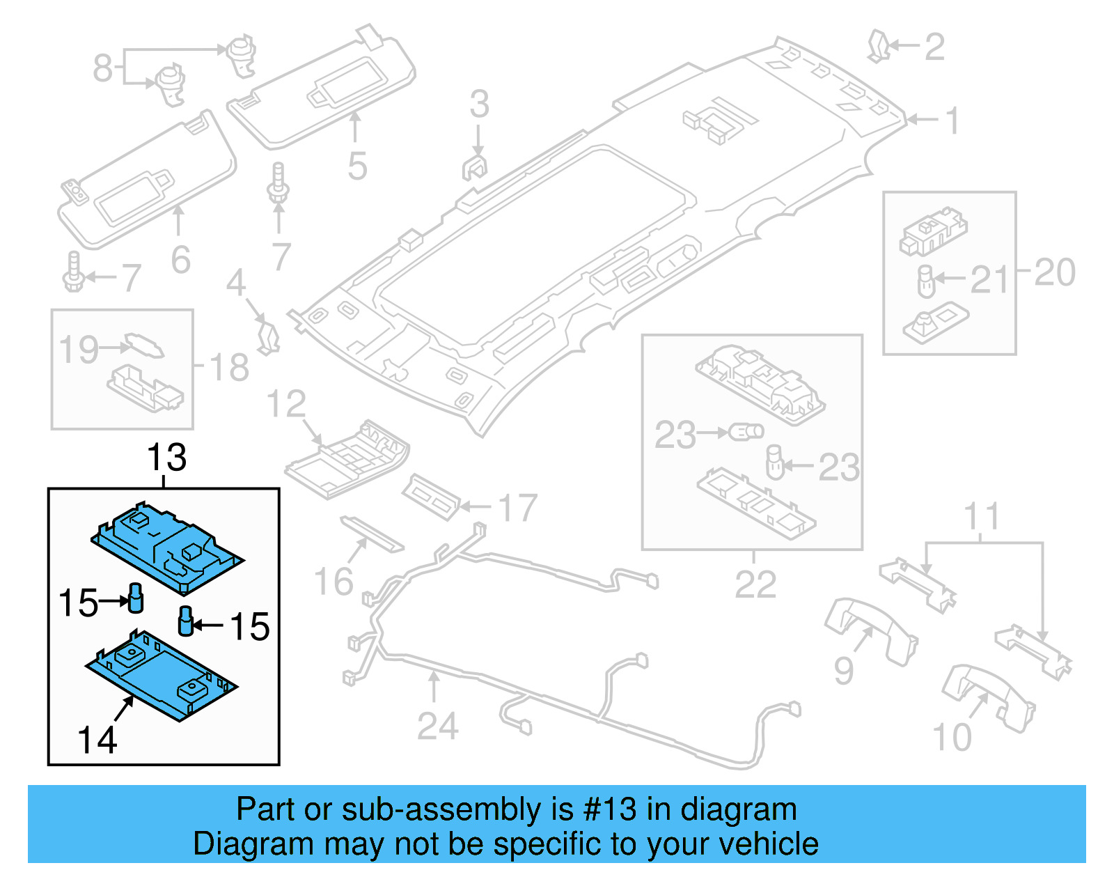Map Lamp Assembly 3CN-947-105-A-DYU - View 9