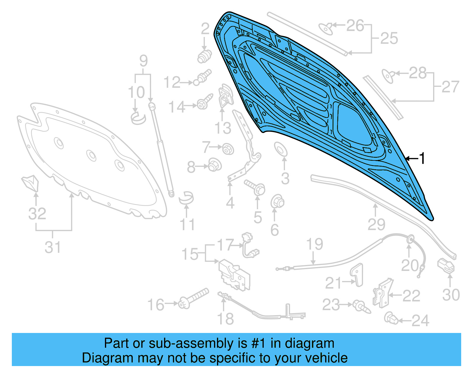 Hood 5G0-823-031-J - View 3