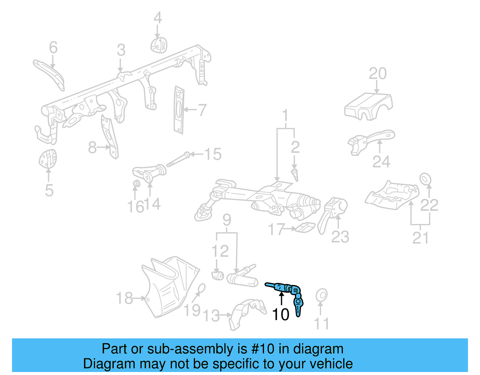 Cylinder & Keys 3B0-905-855-G - View 8