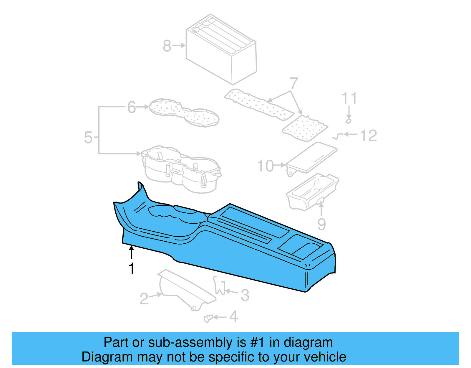 Center Console 3B1-863-323-A-A94 - View 3