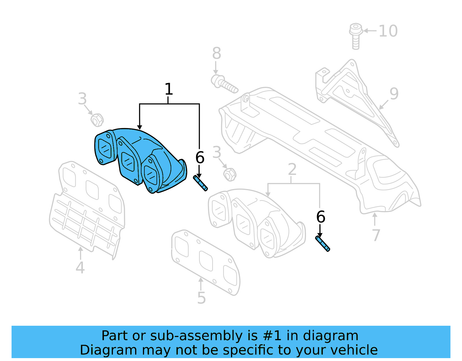 Exhaust Manifold 03H-253-031-E - View 11