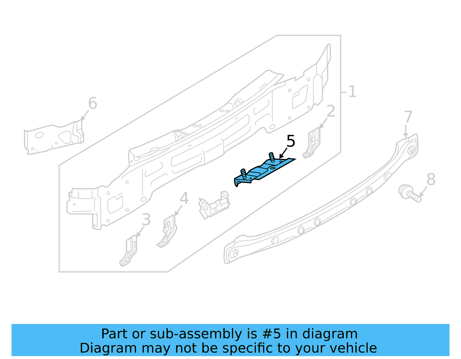 Rear Body Panel Bracket 3CN-813-323 - View 4