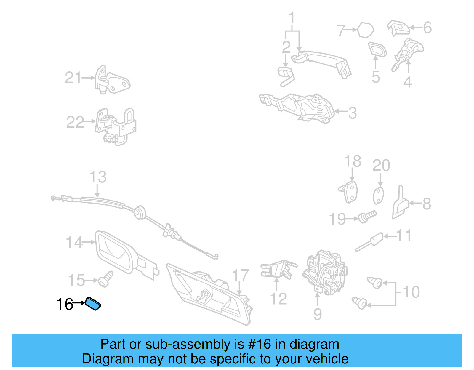 Handle, Inside Cap 1Q0-837-111-B-82V - View 7