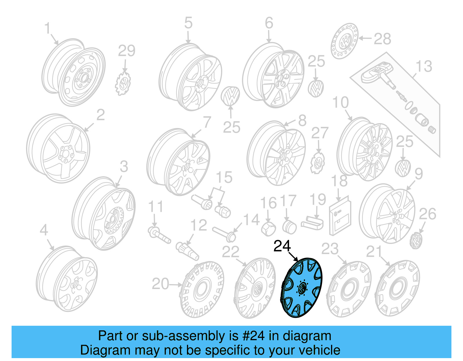 Hub Cap 1C0-601-149-A-GRB - View 19