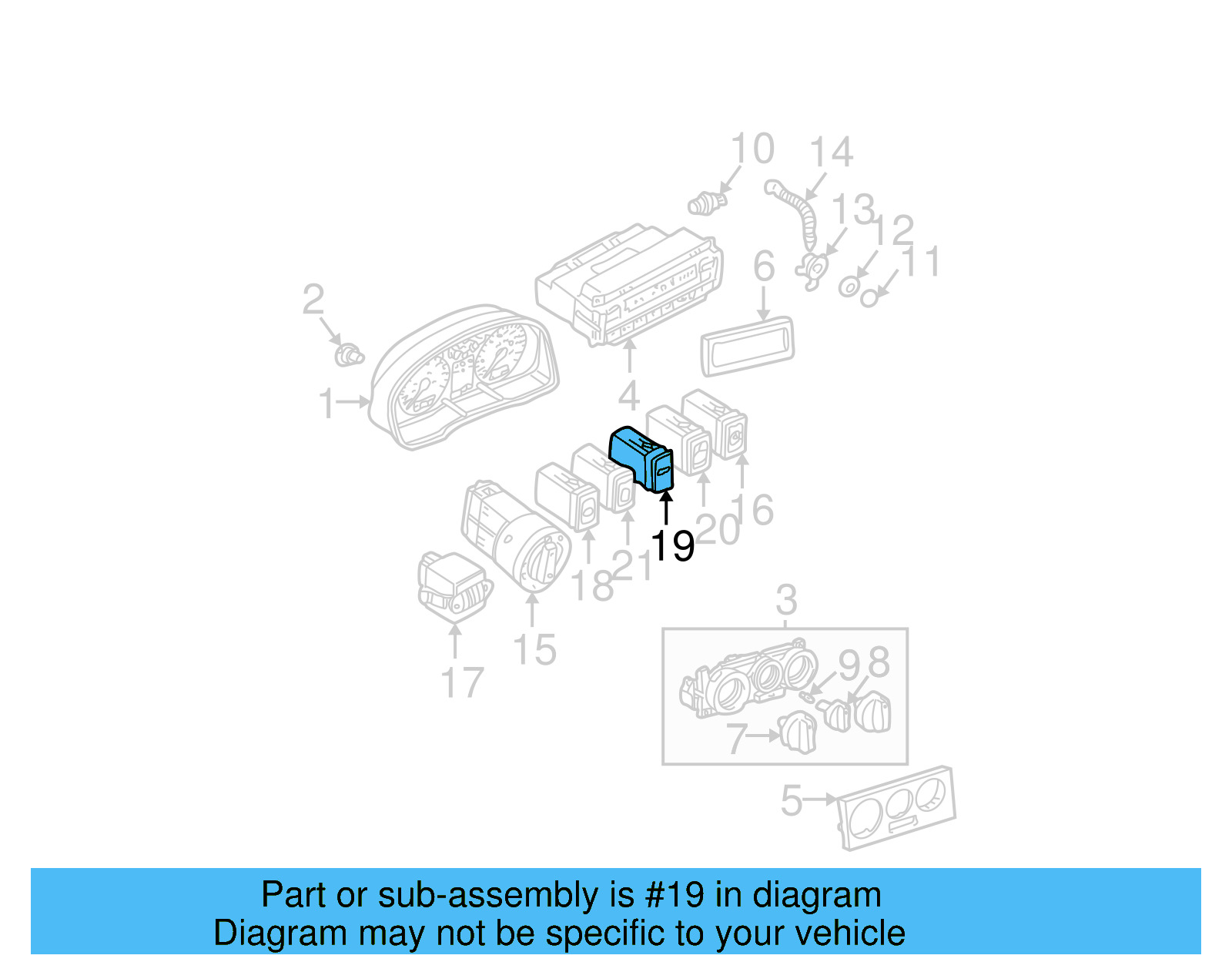 Tract Control Switch 3B0-927-133-A-01C - View 8