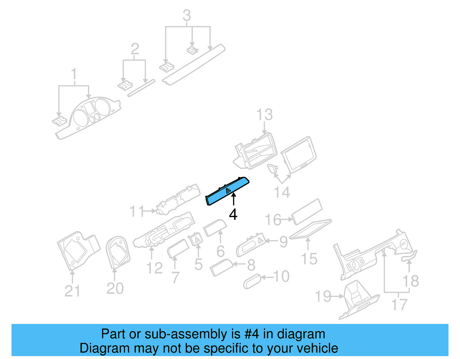 Center Bezel 3C0-858-063-E-45T - View 6
