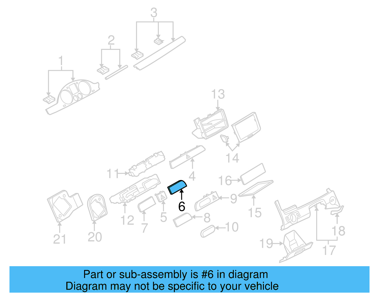 Trim Bezel 3C0-858-342-H-44S - View 5