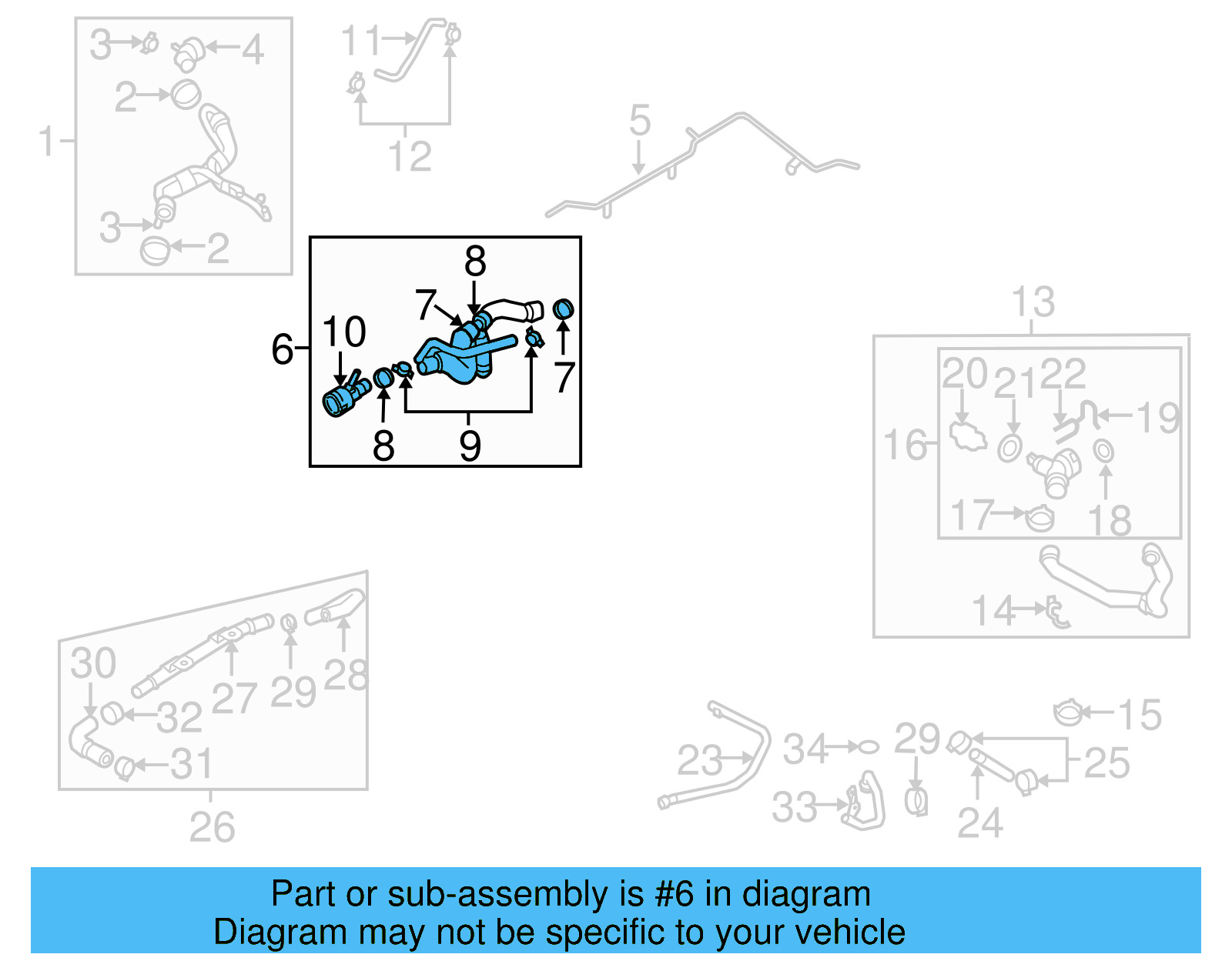 Water Hose 1K0-122-073-EB - View 8