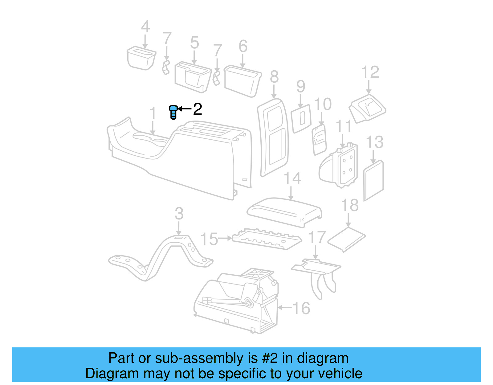 Center Console Buffer 3B0-863-453 - View 4