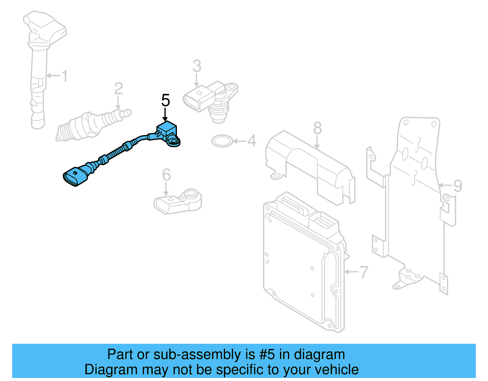 Engine Crankshaft Position Sensor 03H-906-433 - View 15