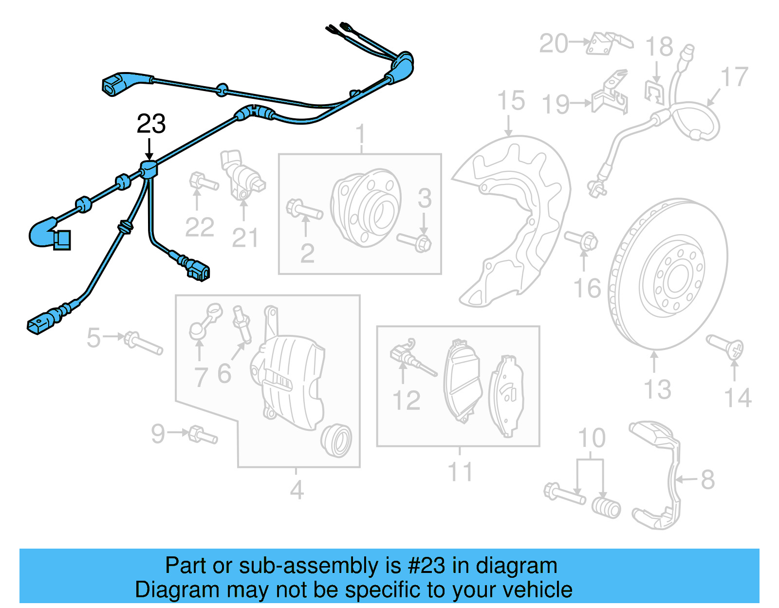 ABS Wheel Speed Sensor Wiring Harness 5G0-927-903-AN