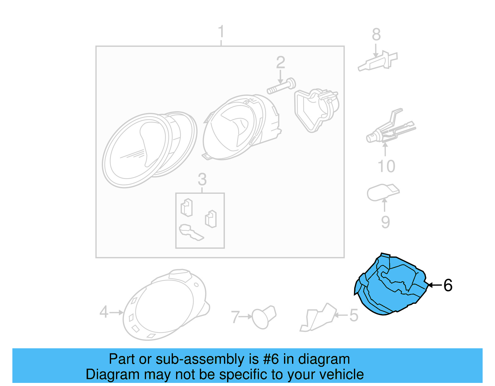 Headlamp Housing 1C0-941-054 - View 10