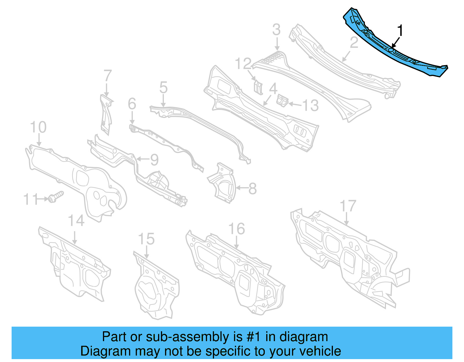 Cowl Top Panel 561-803-165 - View 3