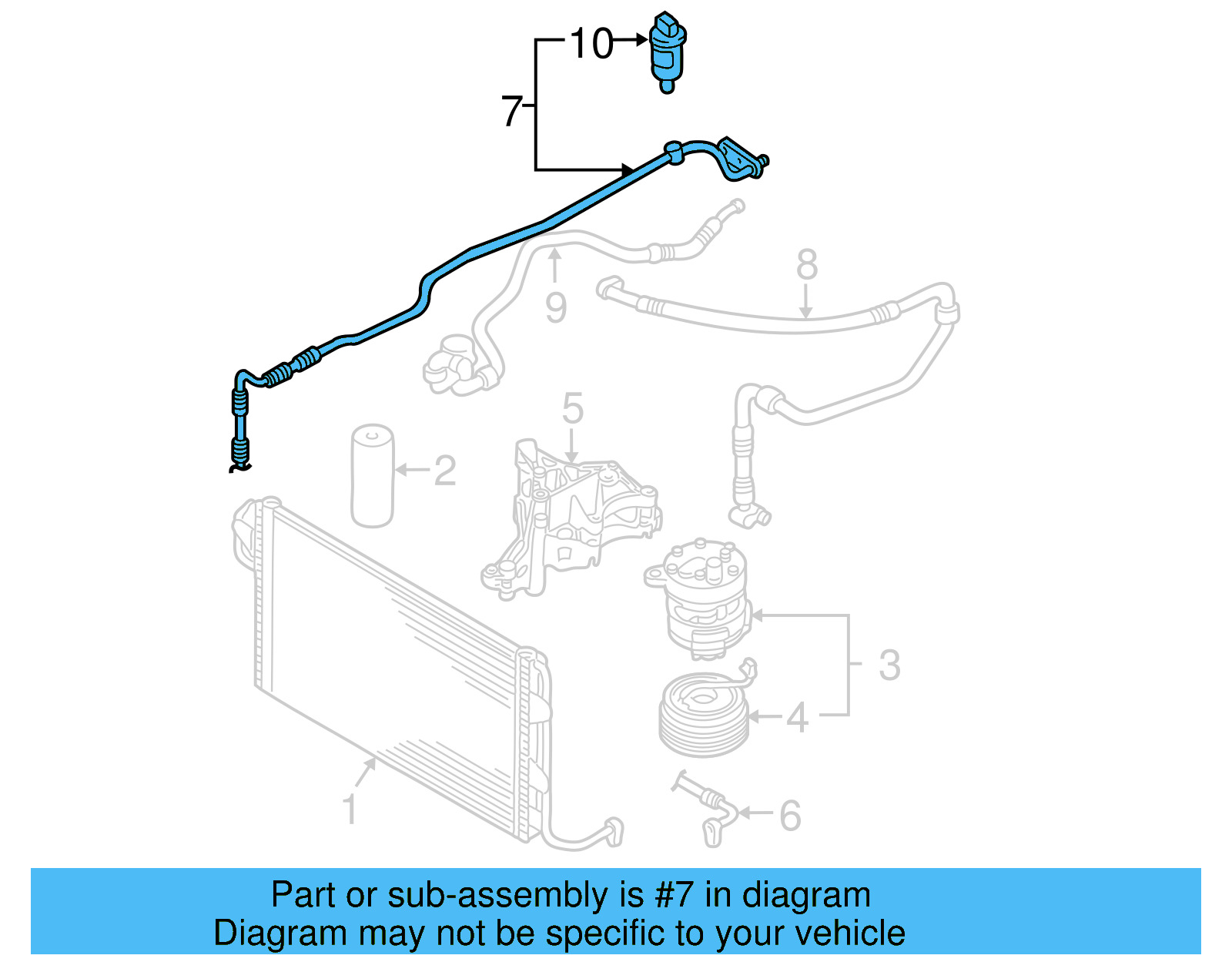 A/C Refrigerant Discharge Hose 1C0-820-721-M - View 4