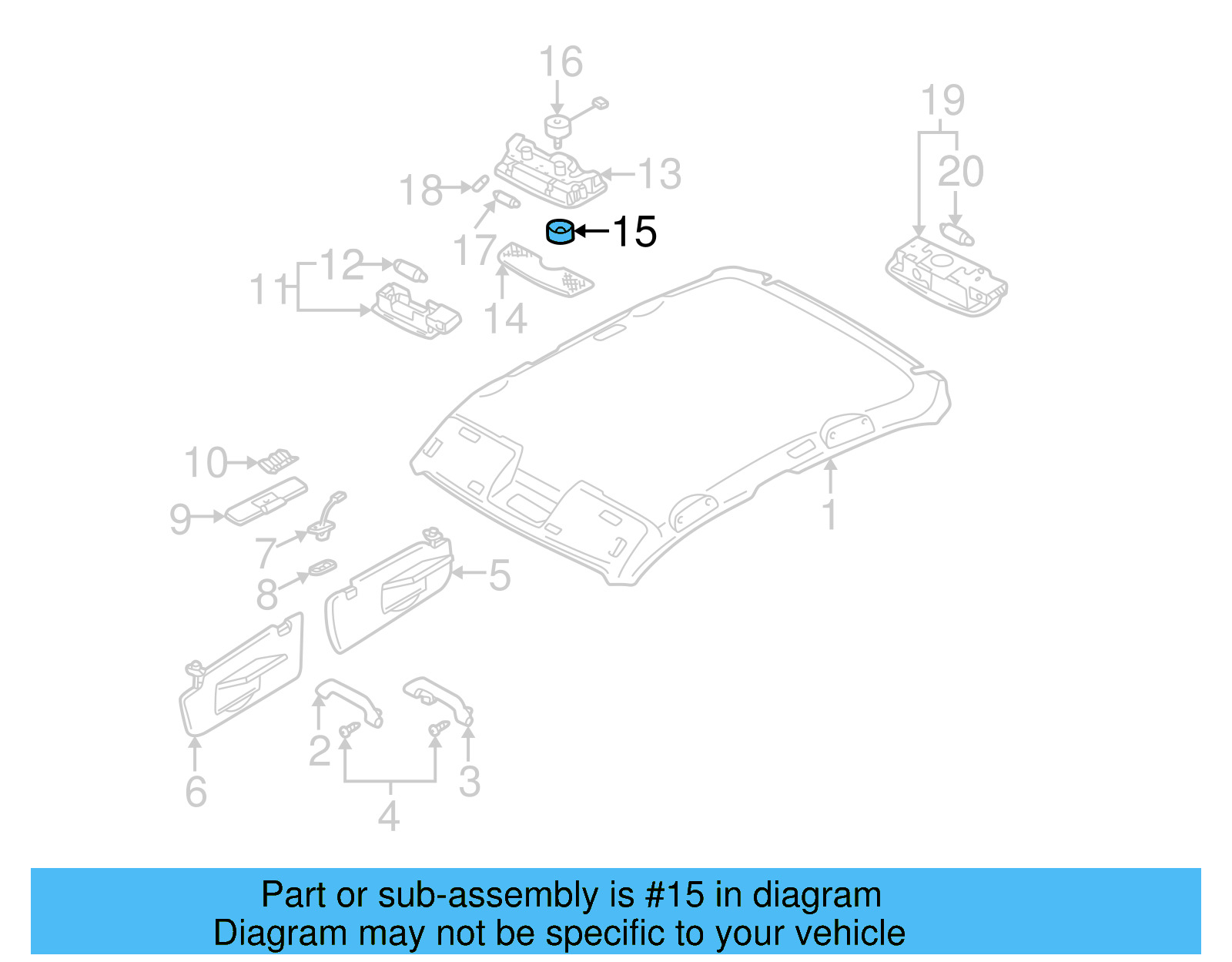 Knob 3B0-959-513-8YS - View 18