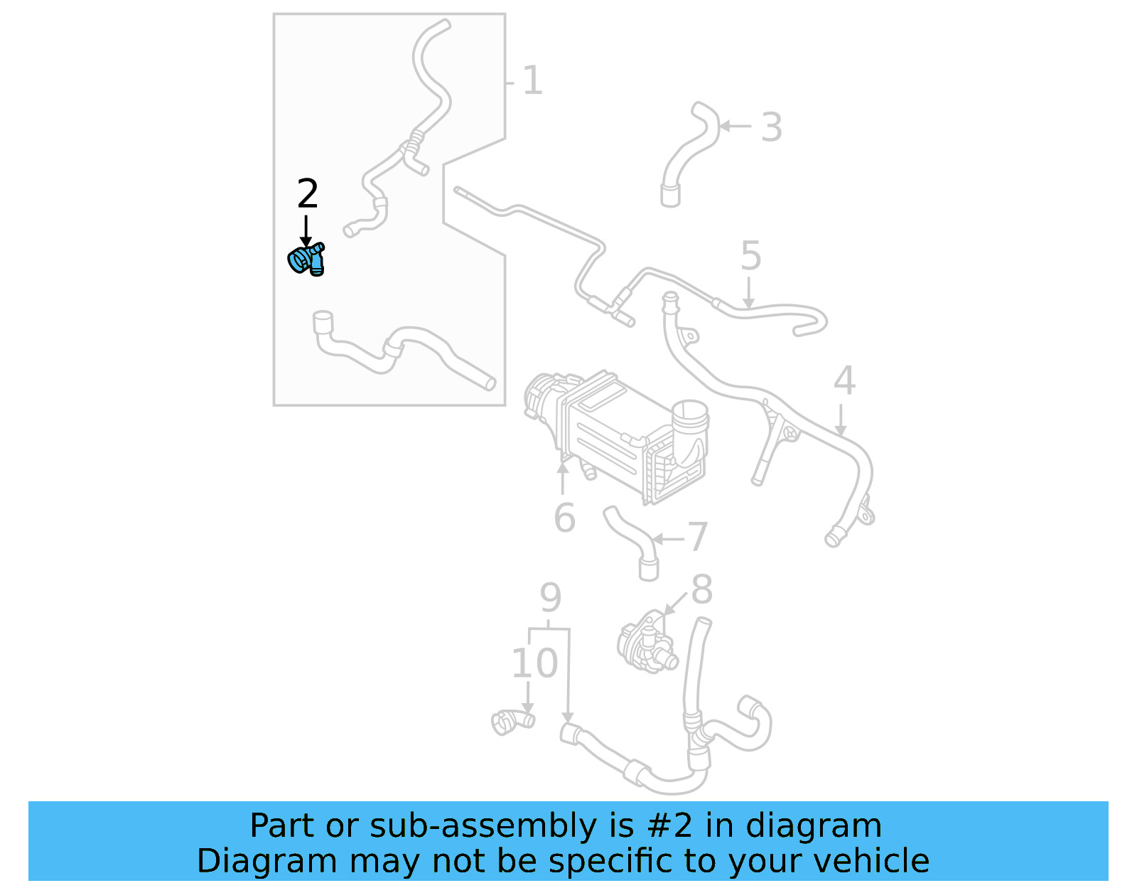 Upper Hose Coupling 5Q0-122-291-DH - View 10