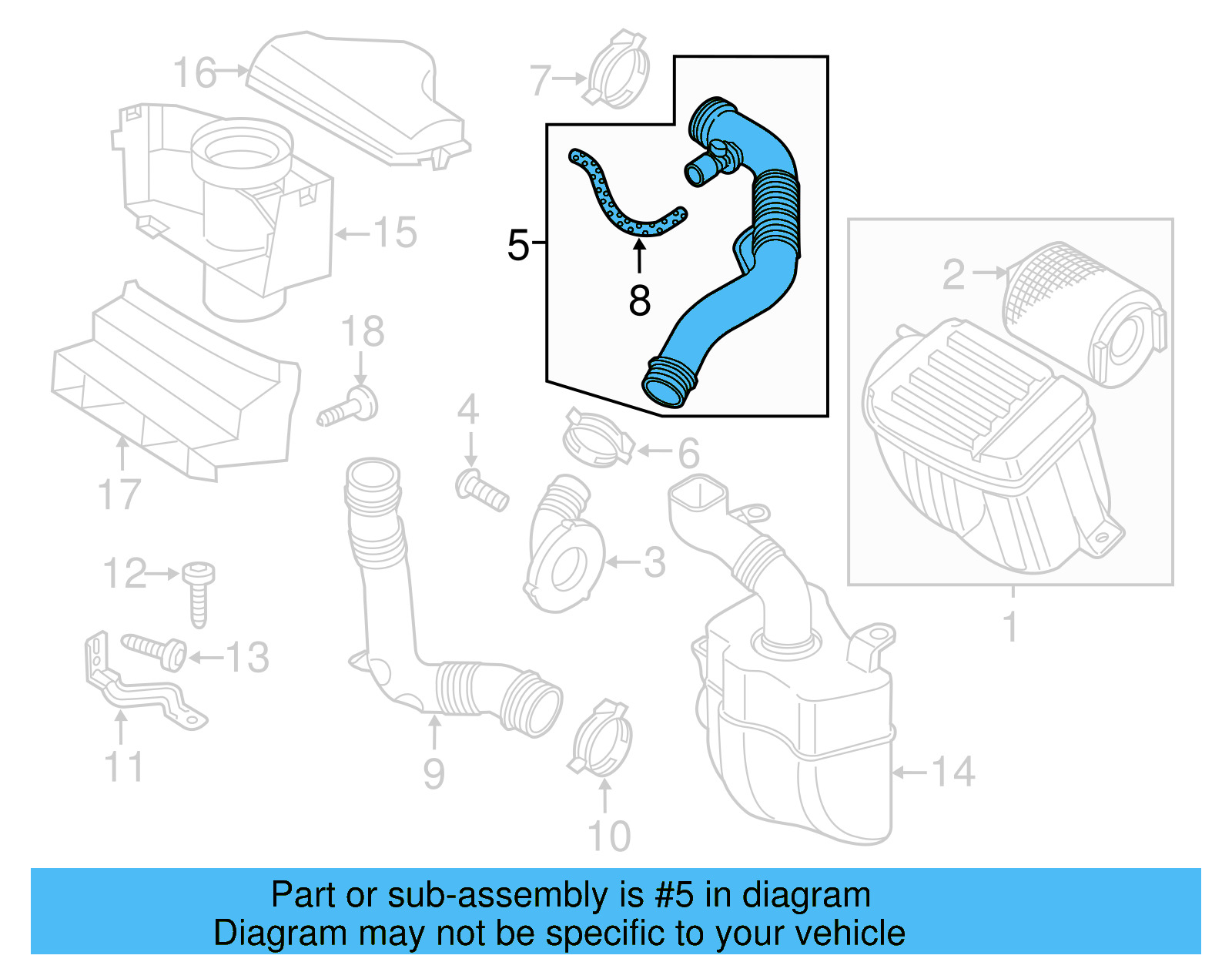 Engine Air Intake Hose 1TD-129-684 - View 19