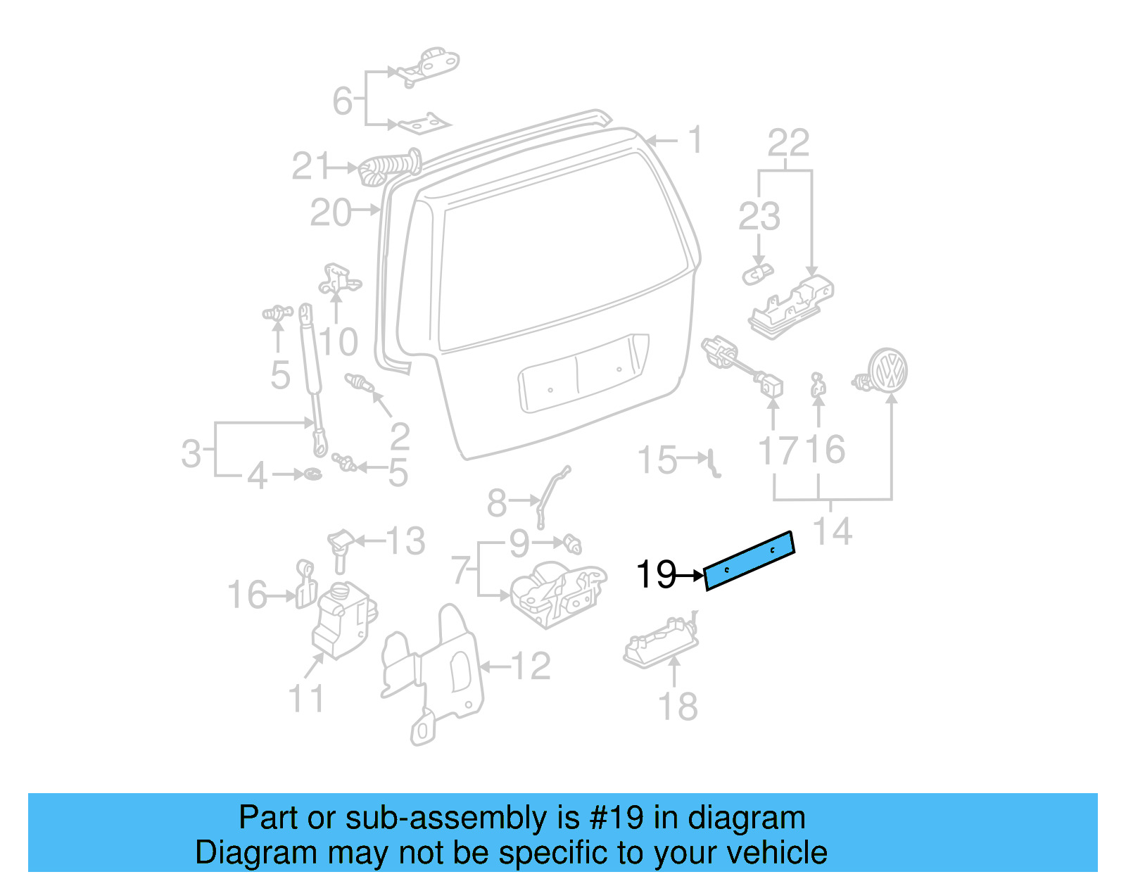 License Plate Bracket Insulator 8H0853419A - View 38