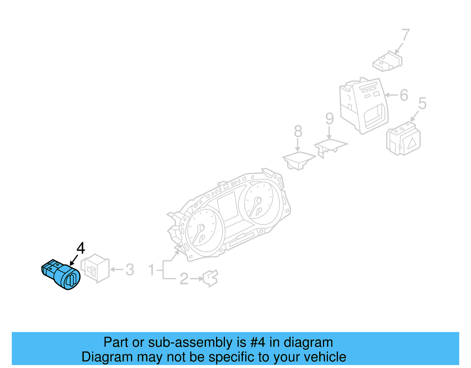 Headlamp Switch 5G0-941-431-BL-WZU - View 10