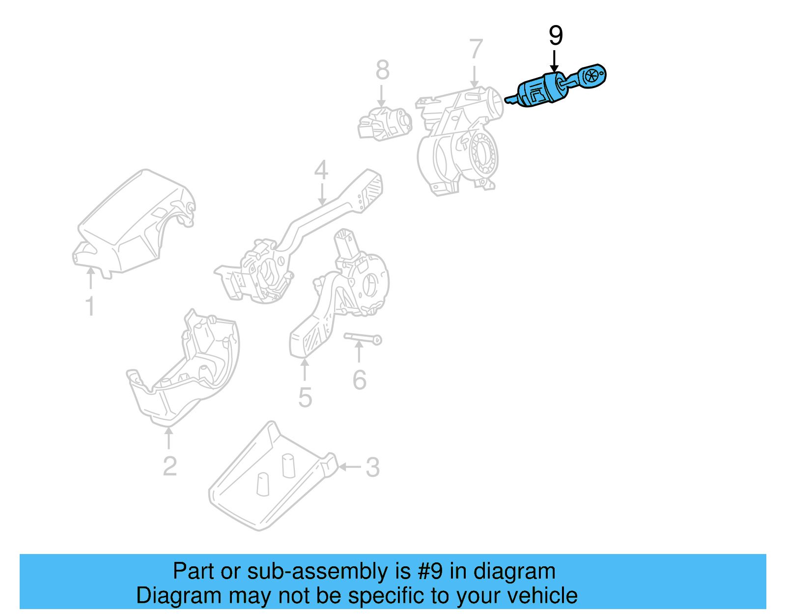 Ignition Lock Cylinder 7D0-905-855-A