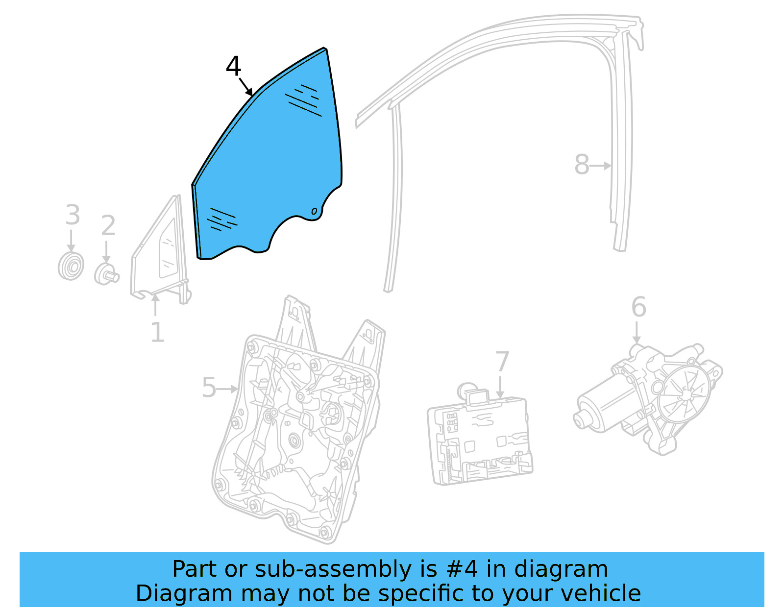 Movable Glass 11A-845-201 - View 2
