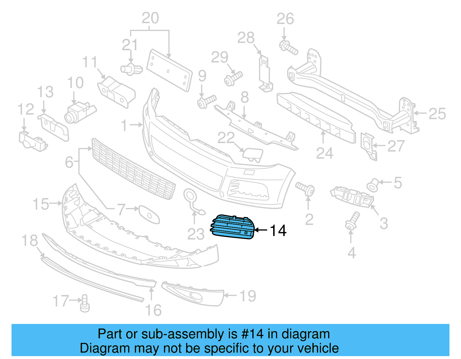 Outer Grille 7P6-853-666-9B9 - View 4