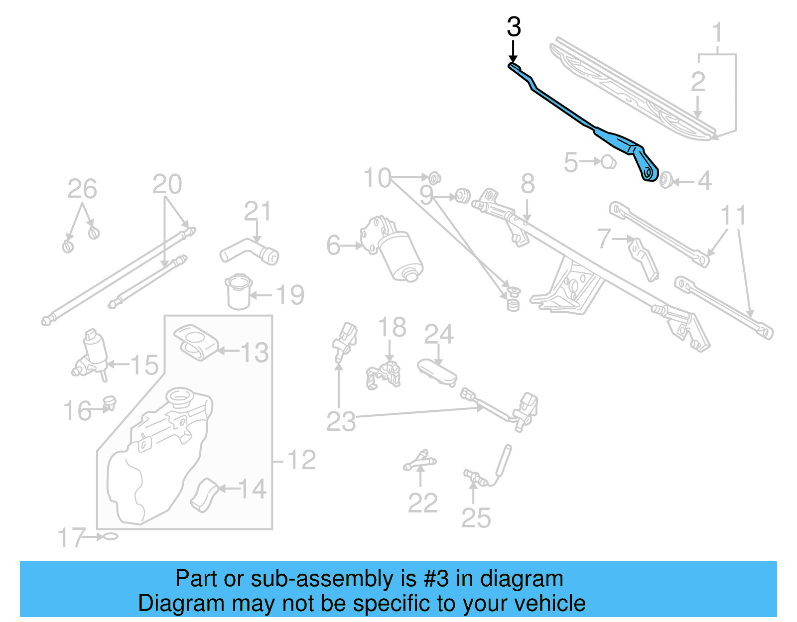 Wiper Arm 1H1-955-410-B - View 2