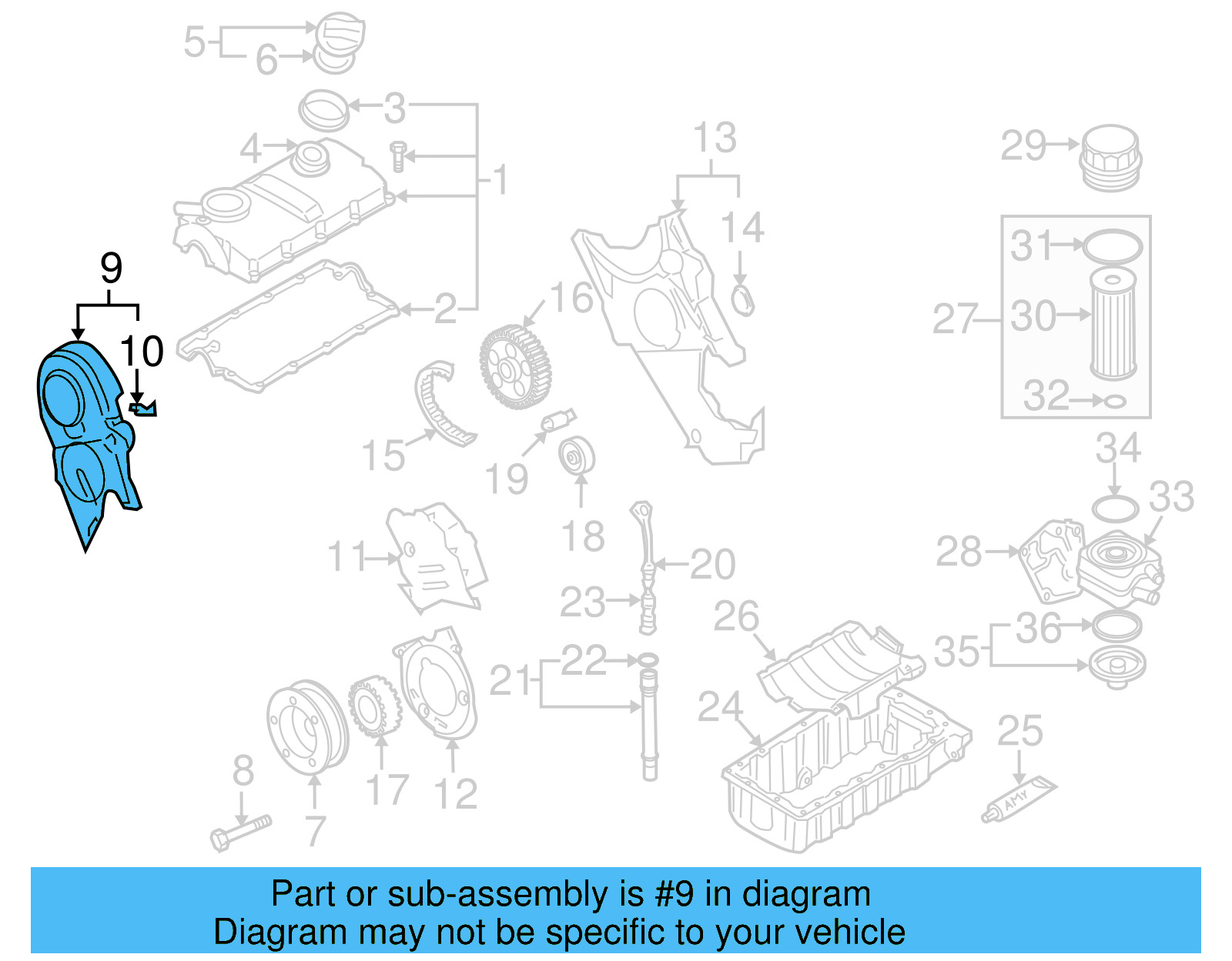 Upper Timing Cover 045-109-107-F - View 3