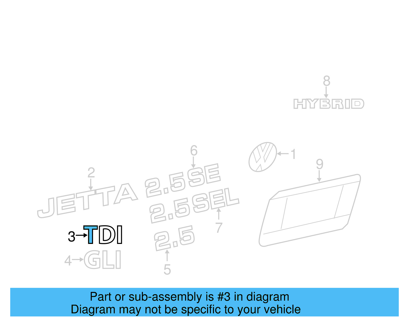 Nameplate 5C6-853-675-AE-WWS - View 3