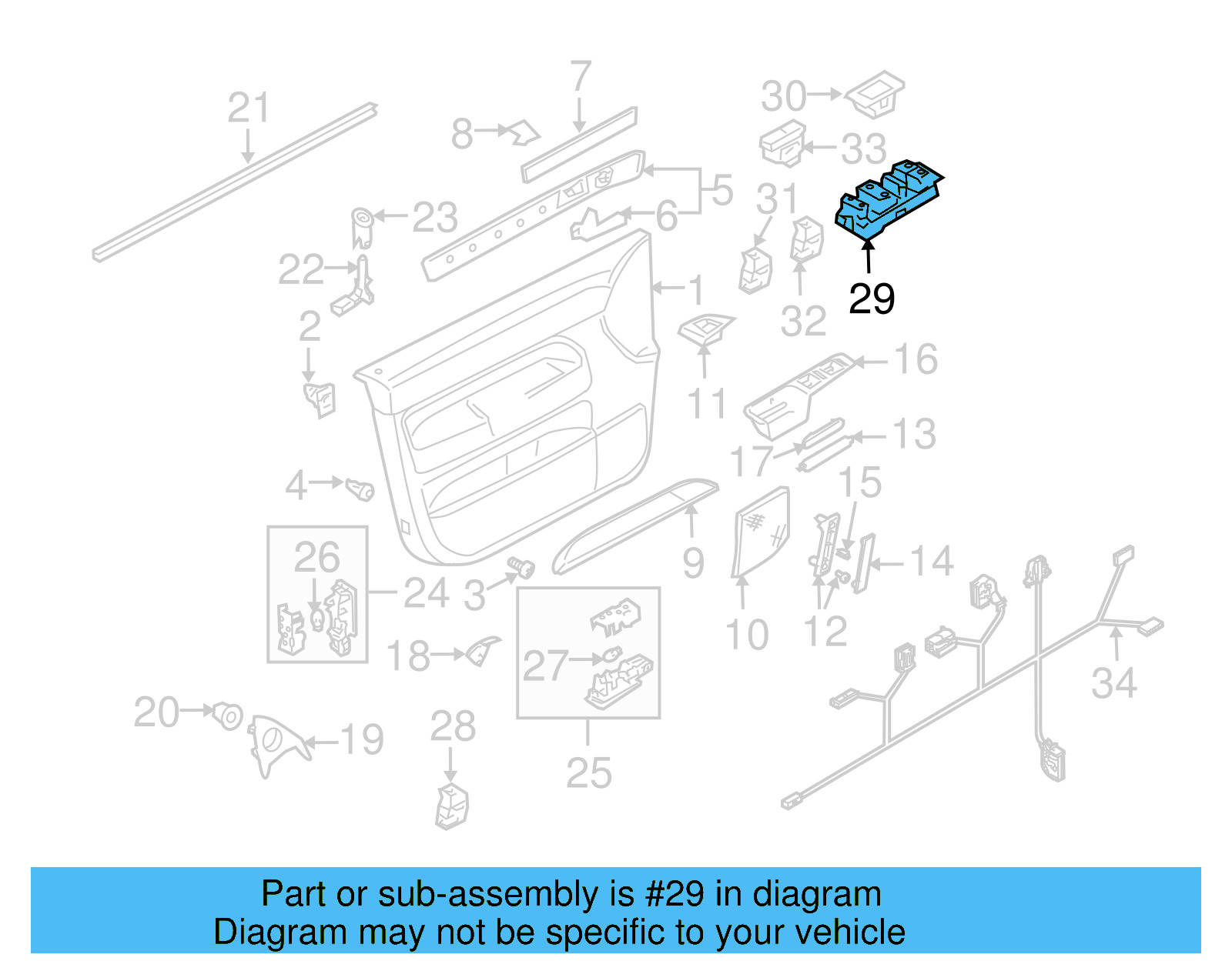 Window Switch 7L6-959-857-E-3X1 - View 4