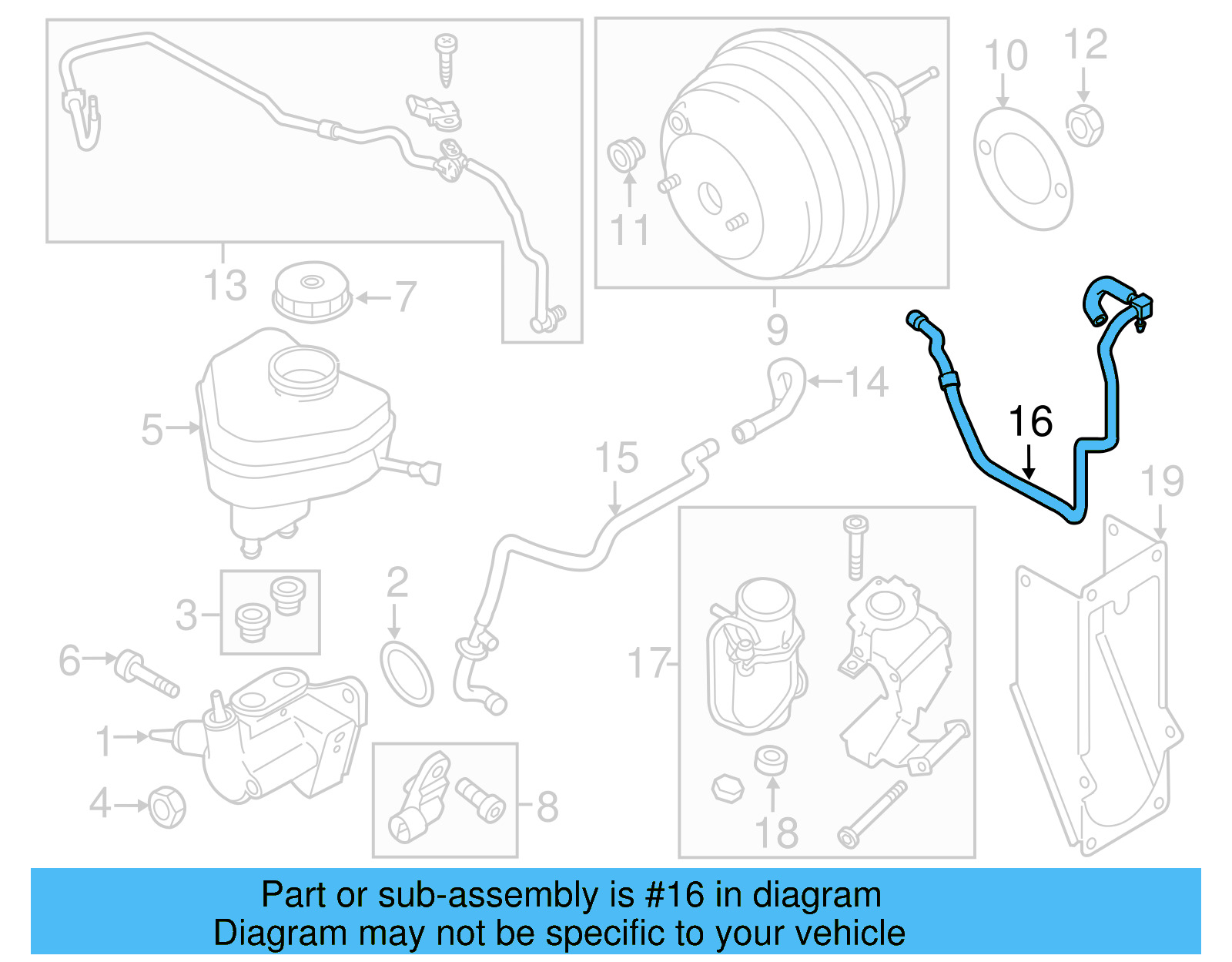 Brake Vacuum Hose 7P0-614-931-L
