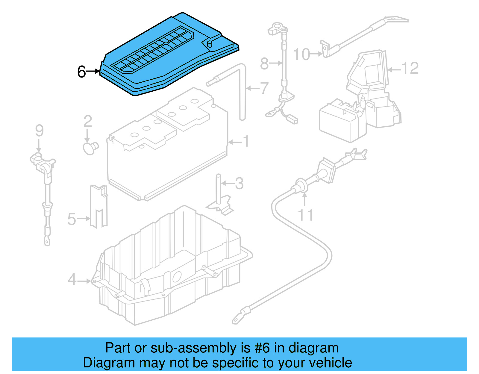 Battery Cover 7L0-864-643-B - View 8