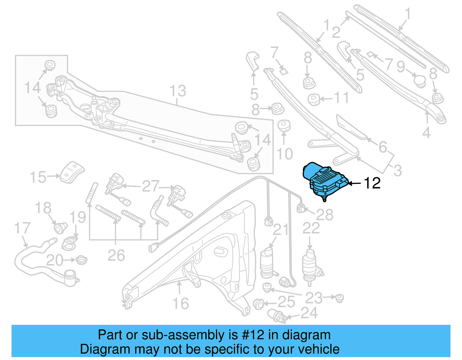 Wiper Motor 7L0-955-119-M - View 3