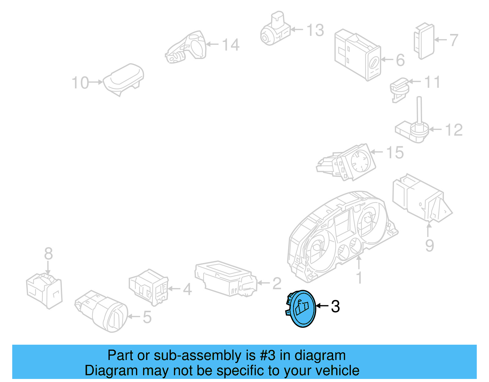 Switch Bezel 3AA-905-219-A-9B9 - View 21