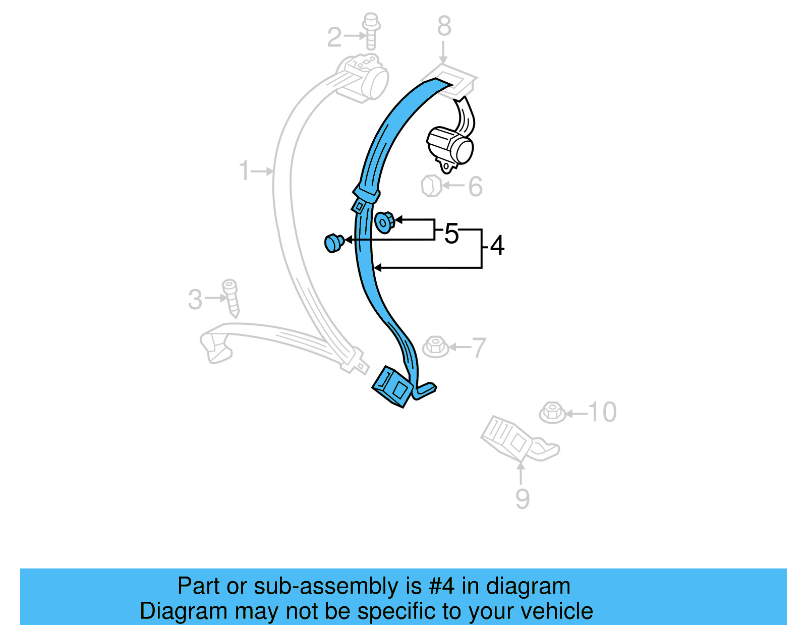 Center Belt Assembly 5GM-857-807-A-RAA - View 12