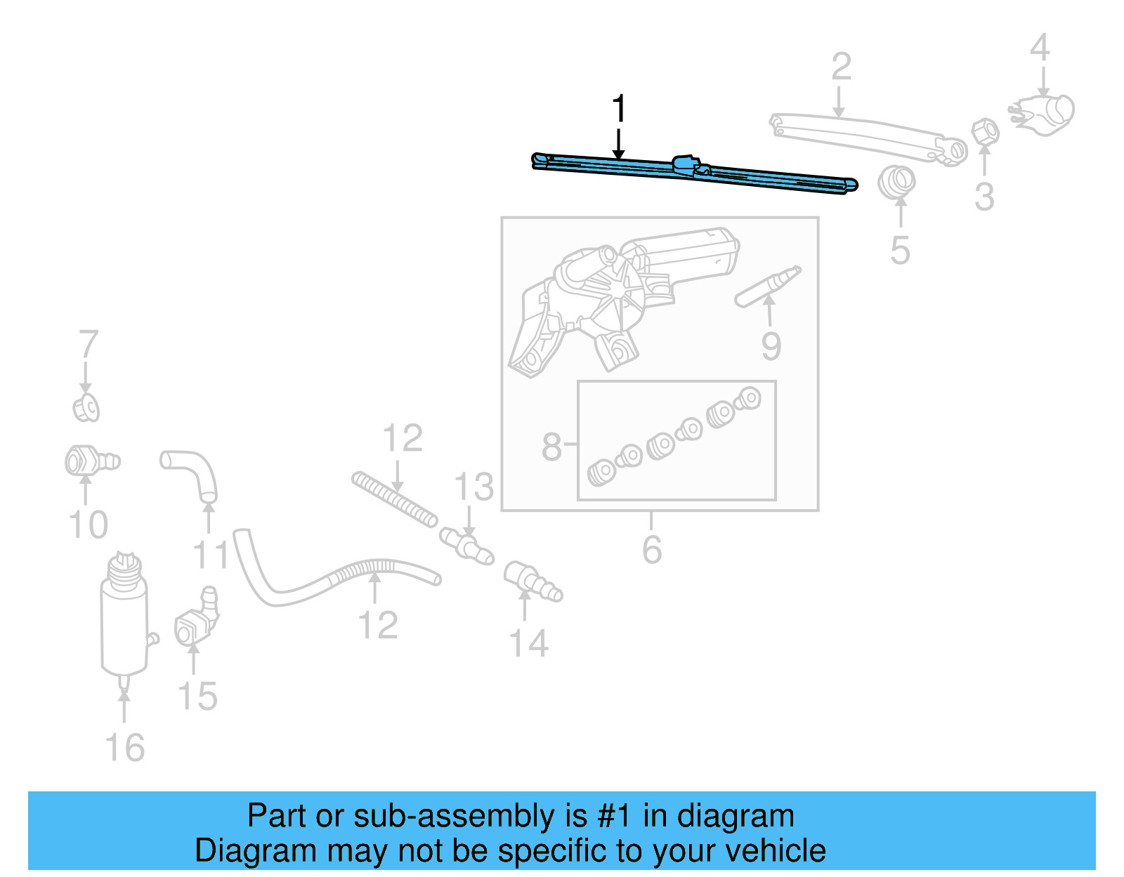 Back Glass Wiper Blade 1K9-955-427 - View 10