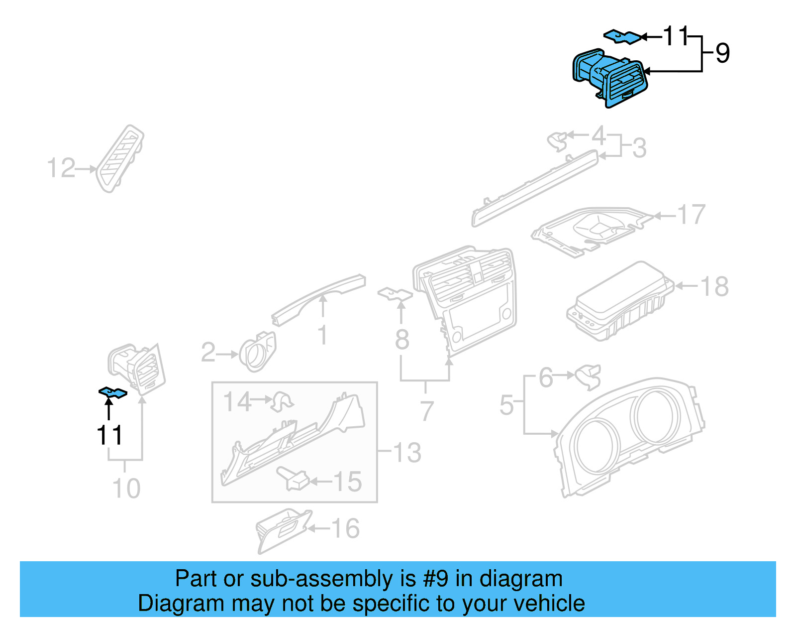 Air Outlet 5GM-819-704-C-ZNX - View 9