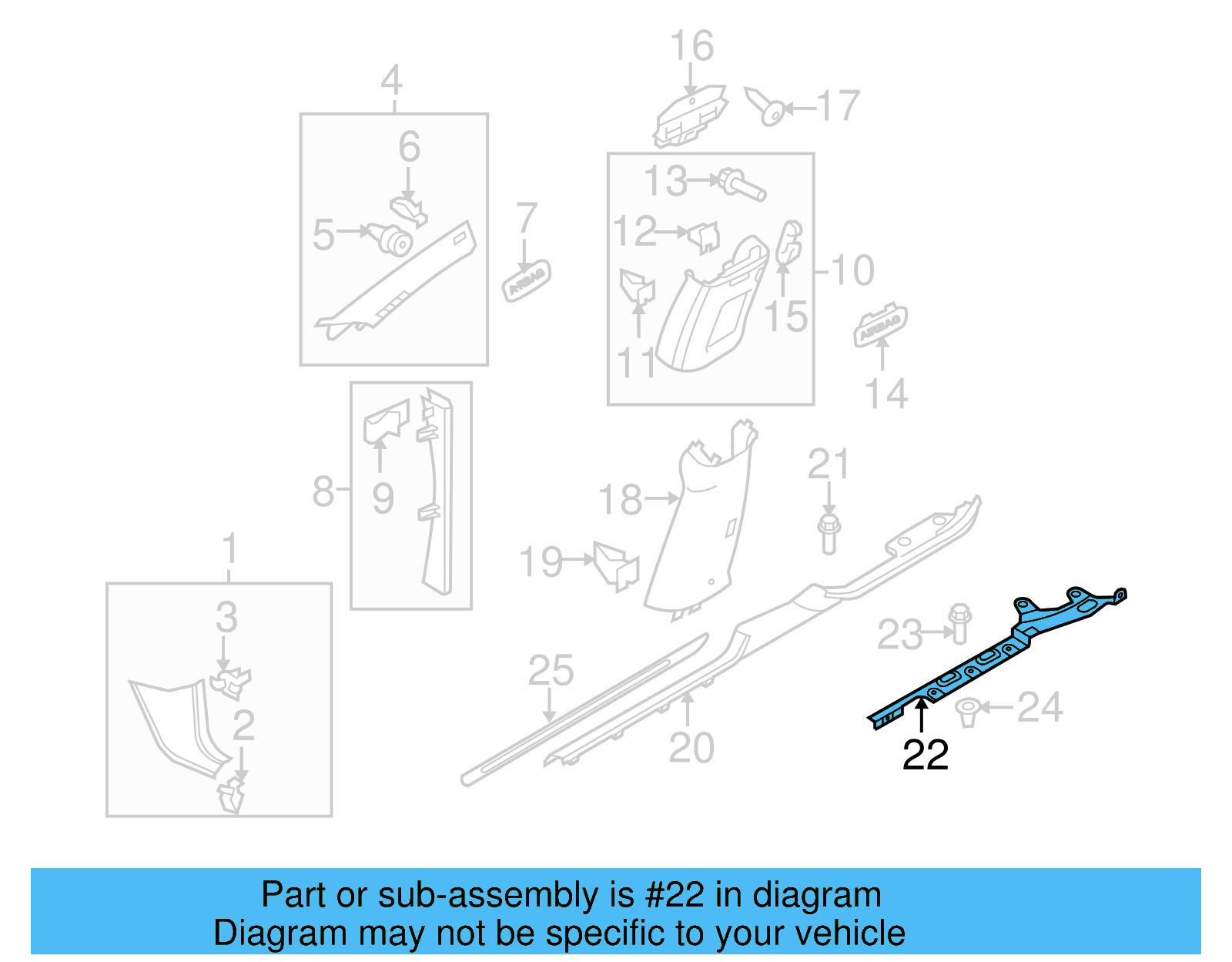 Scuff Plate Bracket 3C0-853-232-C - View 9
