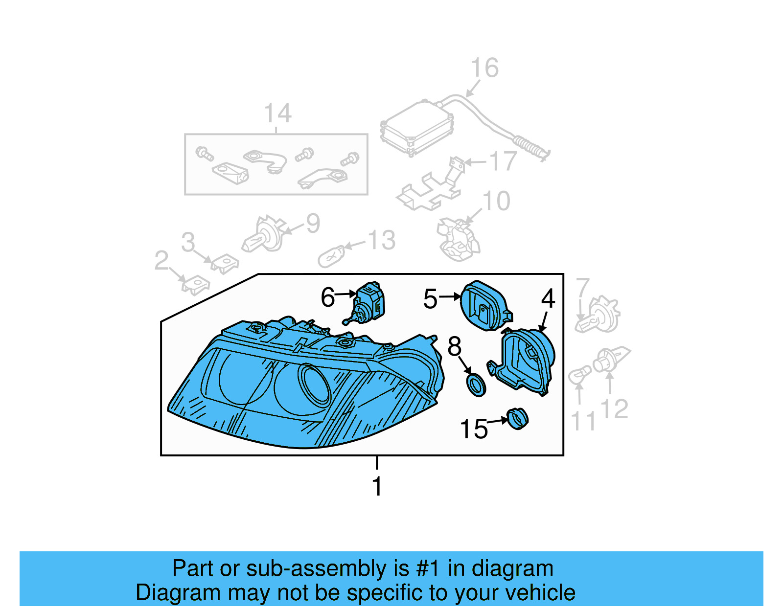 Composite Headlamp 3B7-941-017-T - View 5
