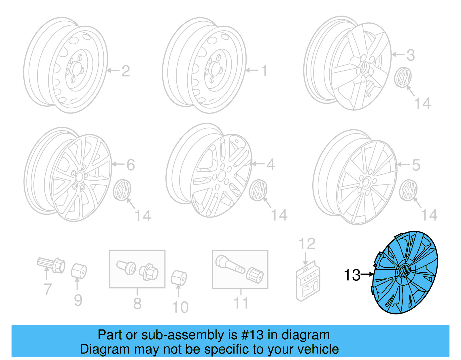 Wheel Cover 5C0-601-147-E-QLV - View 7