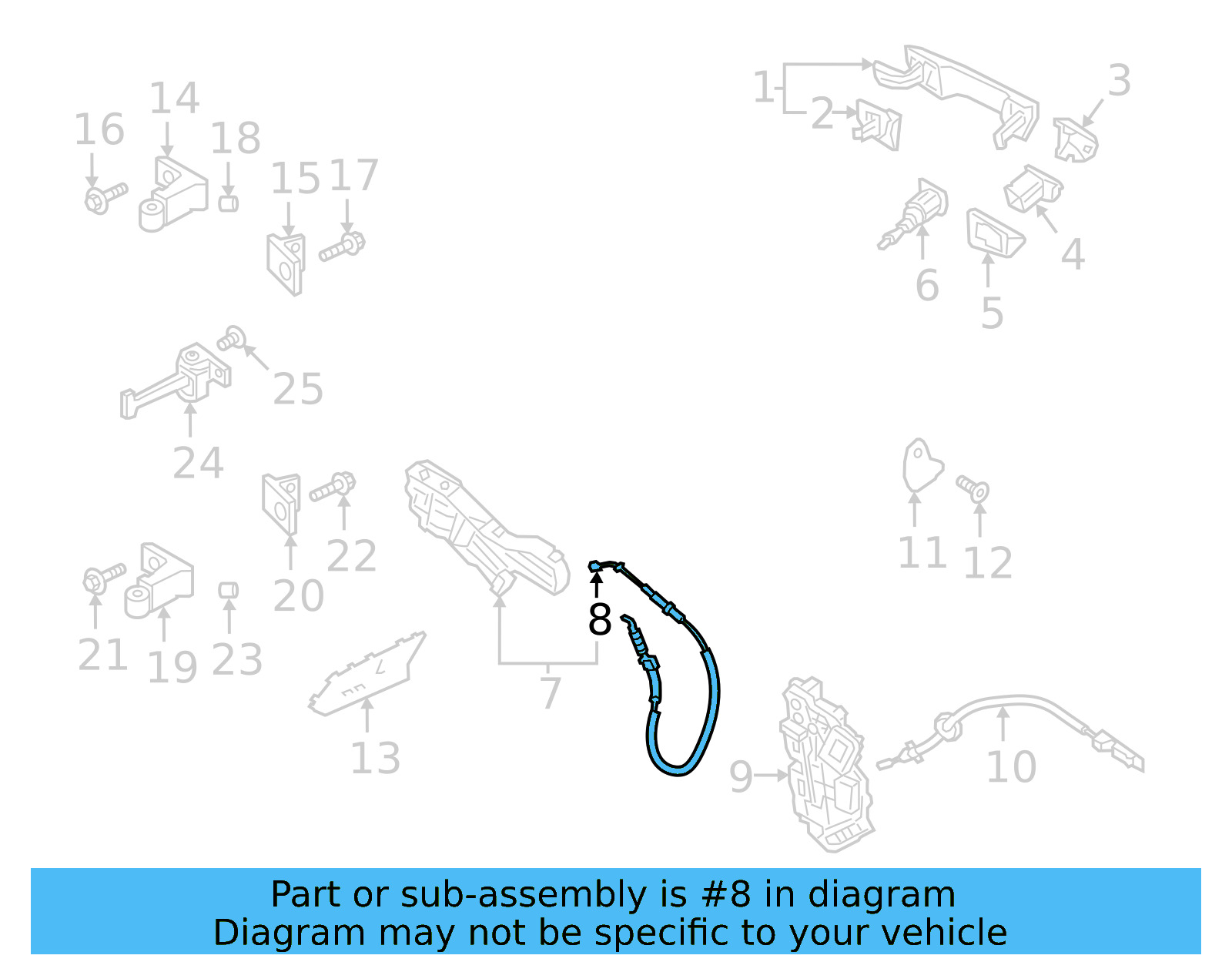 Door Latch Cable 5NN-837-017 - View 2