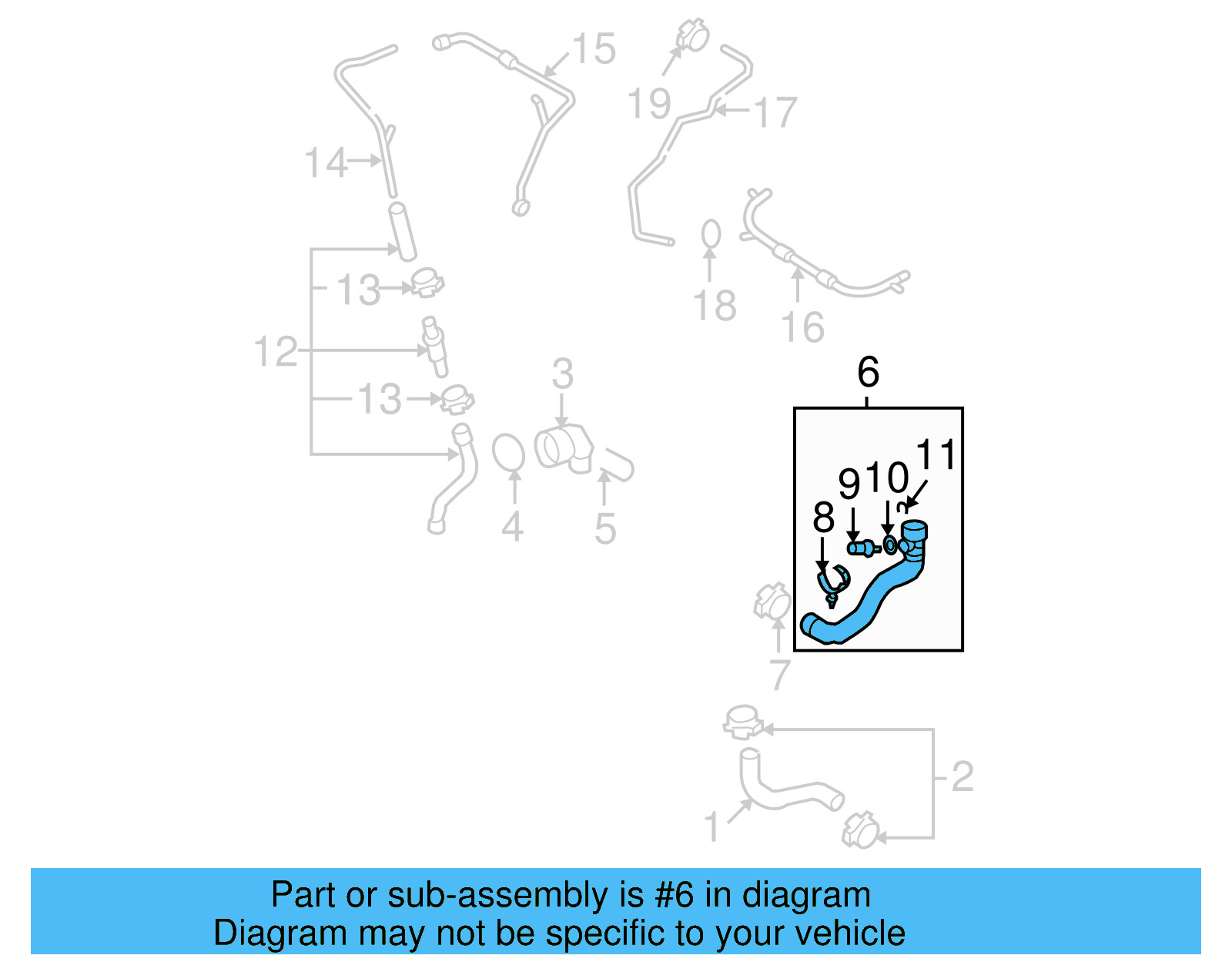 Outlet Hose 3C0-122-051-BD - View 5