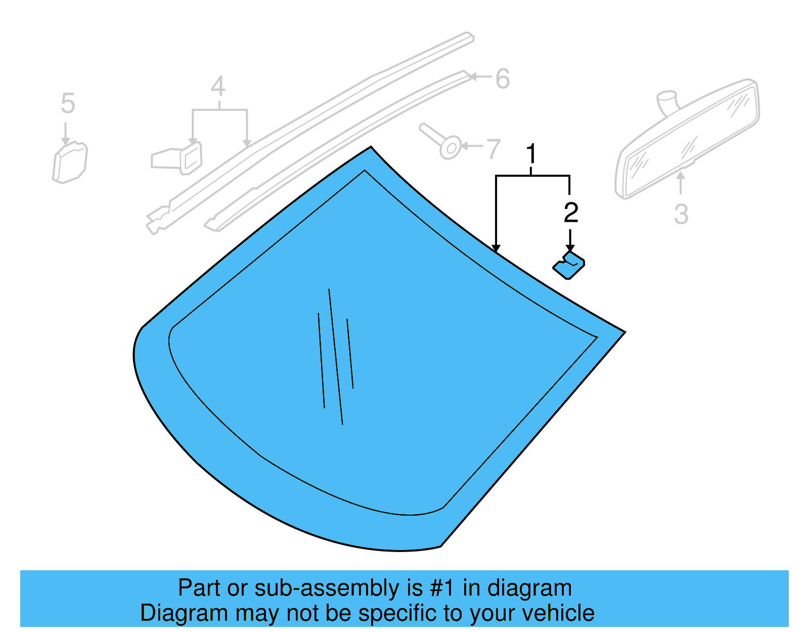 Windshield 1K0-845-011-DG - View 4
