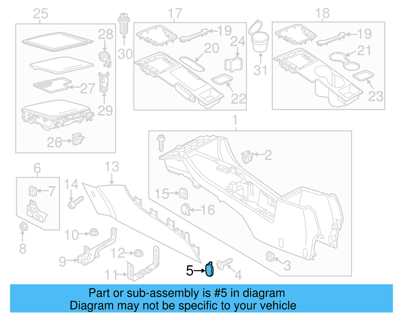 Console Body Cap 561-863-359-82V - View 6