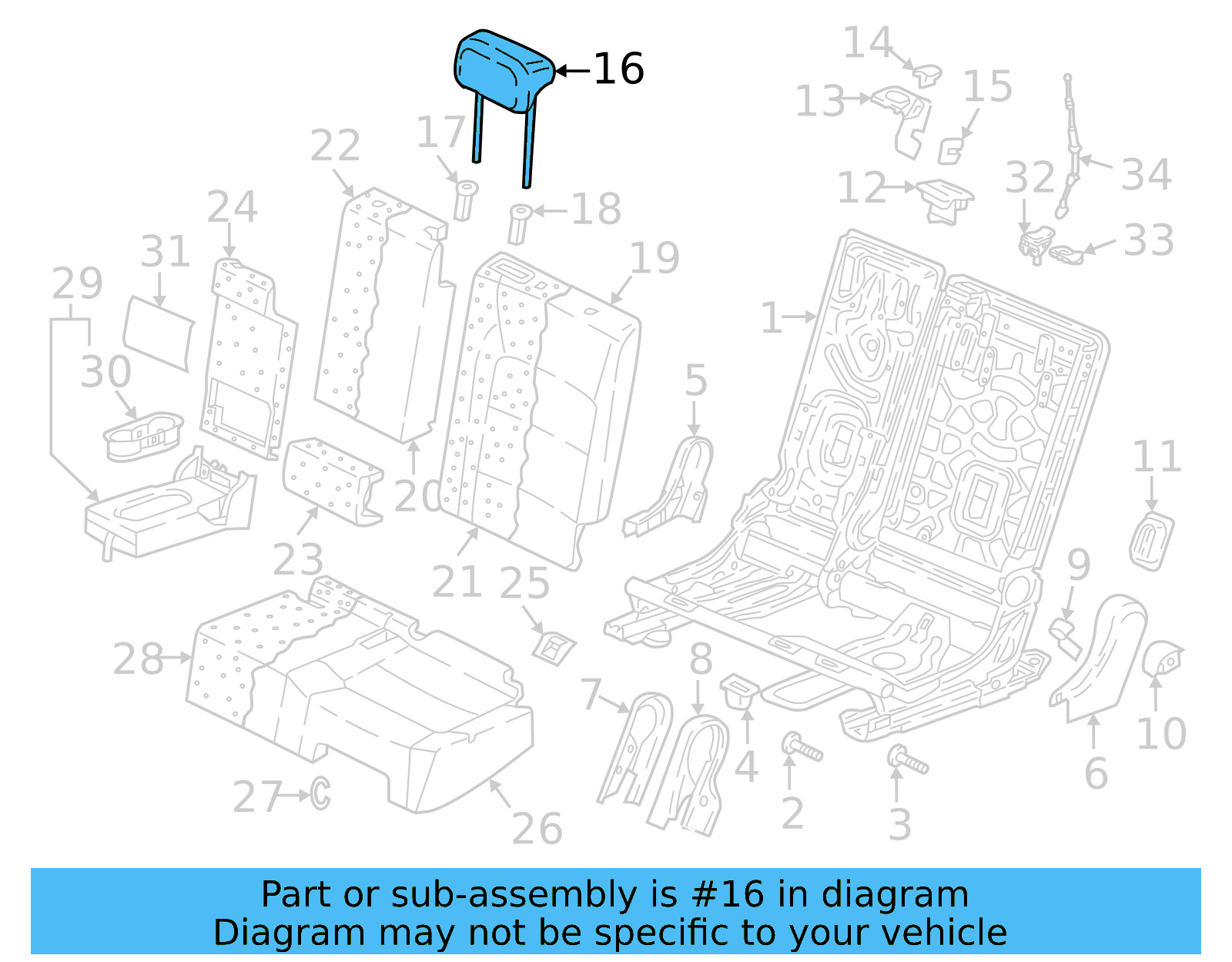 Headrest 5NN-885-902-TB8 - View 7