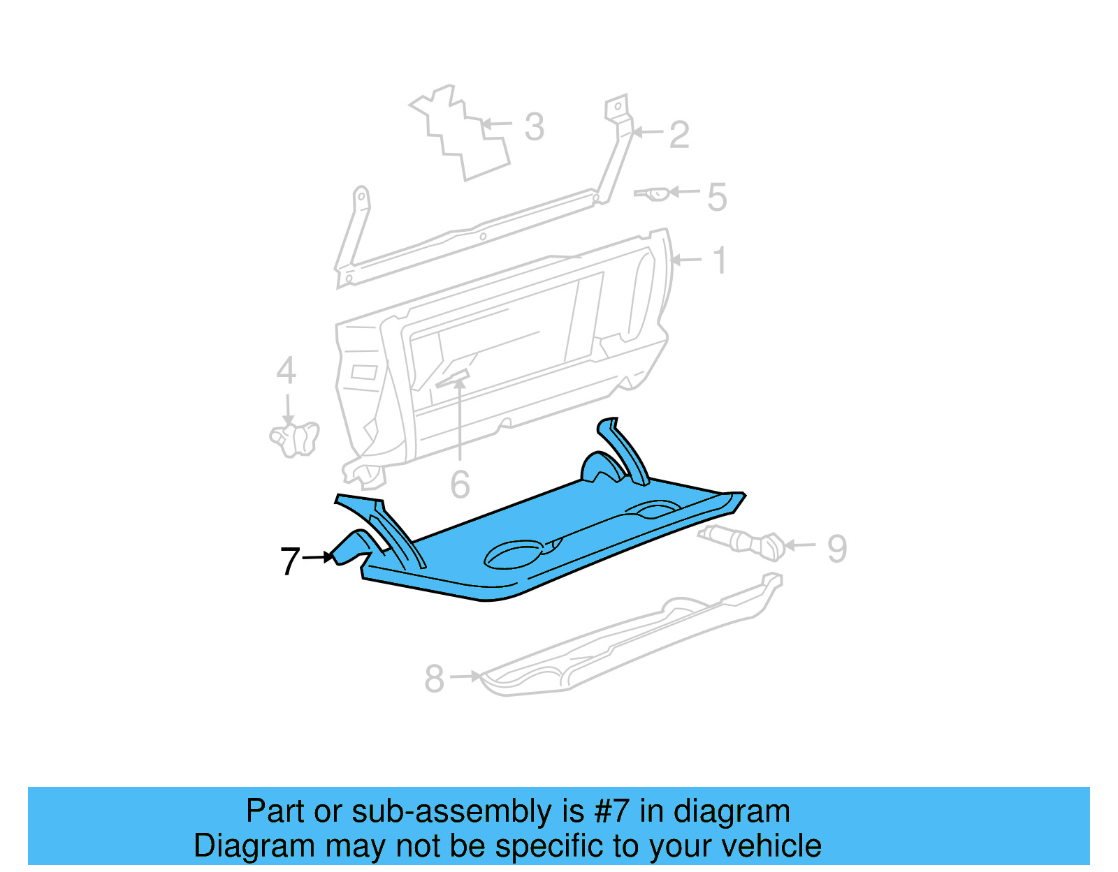 Glove Box Door 1J1-880-882-D-A94 - View 8