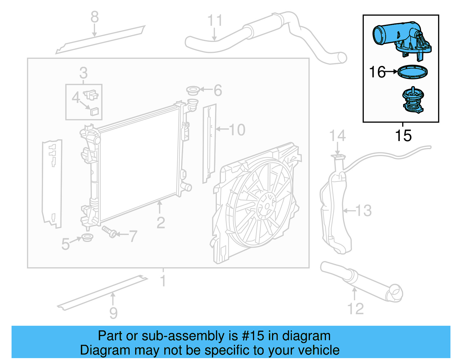 Thermostat Housing 7B0-121-111-B - View 5