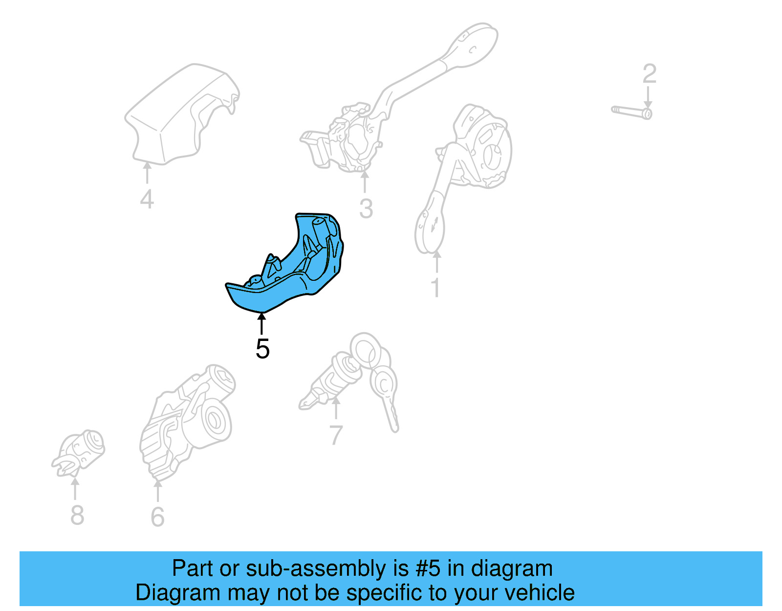 Lower Column Cover 1E0-953-516-A-1QA - View 7