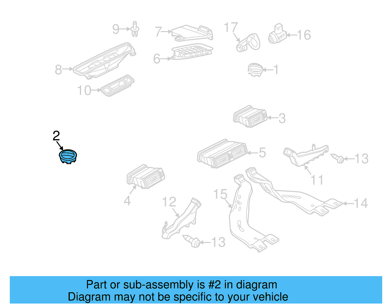 Defroster Vent 561-819-705-A-82V - View 2